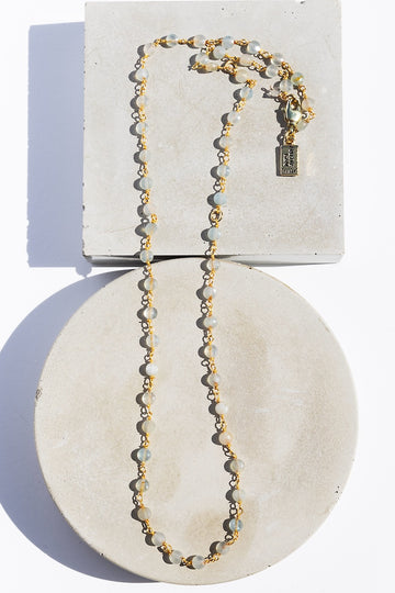 AQUAMARINE MARCH BIRTHSTONE NECKLACE